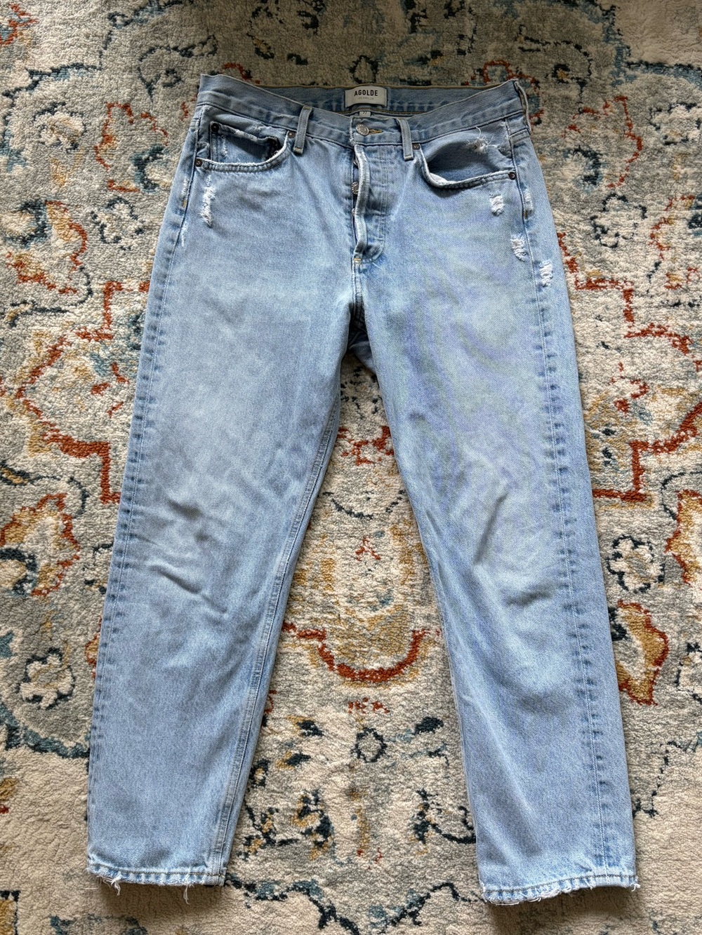 AGOLDE Parker Light Blue High-Rise Straight Jeans
